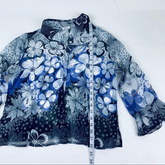 Nicola-LongSleeves-2PieceBlouseFloralPurple-Small - Picture 2 of 8